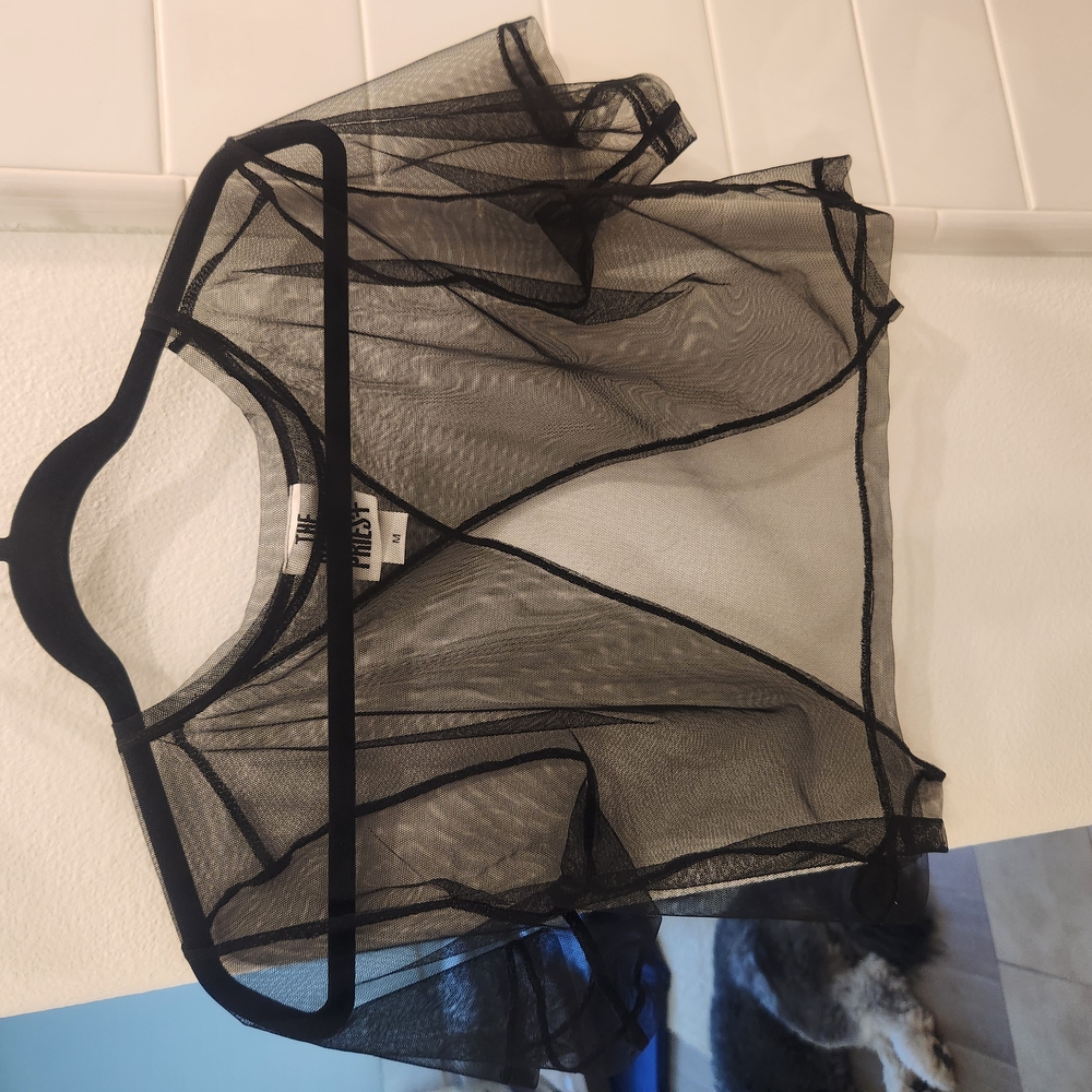 The Ragged Priest Black Mesh Top